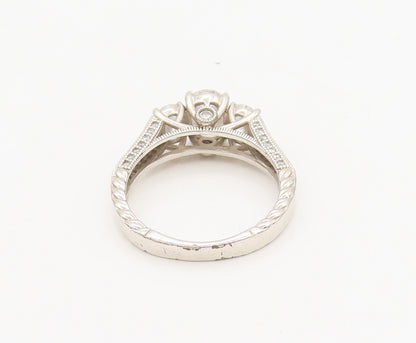 925 Sterling Silver  Vintage 3 CZ Stone Princess Wedding Ring Sz 8.25  RG26778