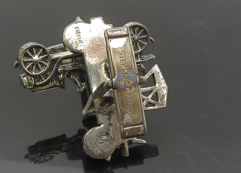 925 Sterling Silver  Vintage Antique Old Fashioned Car Cufflinks  TR3023