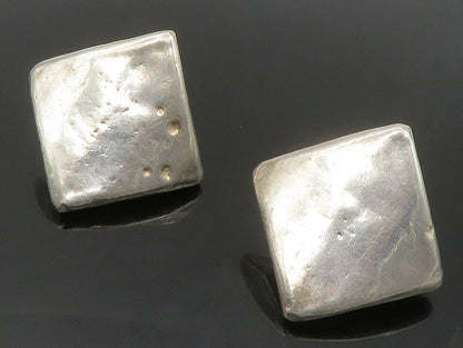 BAT AMI ISRAEL 925 Silver  Vintage Modernist Non Pierce Drop Earrings  EG7112