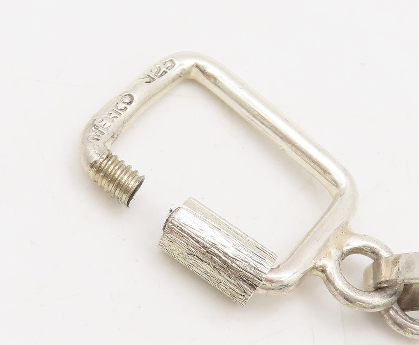 925 Sterling Silver Vintage Key Chain MEXICO Sloid Border Cutout Car TR3684
