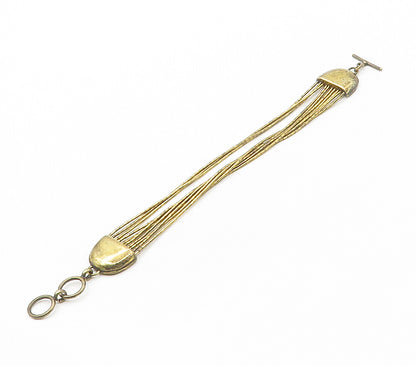 SHUBE 925 Sterling Silver  Vintage Multi Strand Shiny Chain Bracelet  BT6151