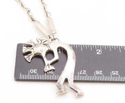 GLENN & IRENE SANDOVAL NAVAJO 925 Silver  Vintage Kokopelli Necklace  NE1868
