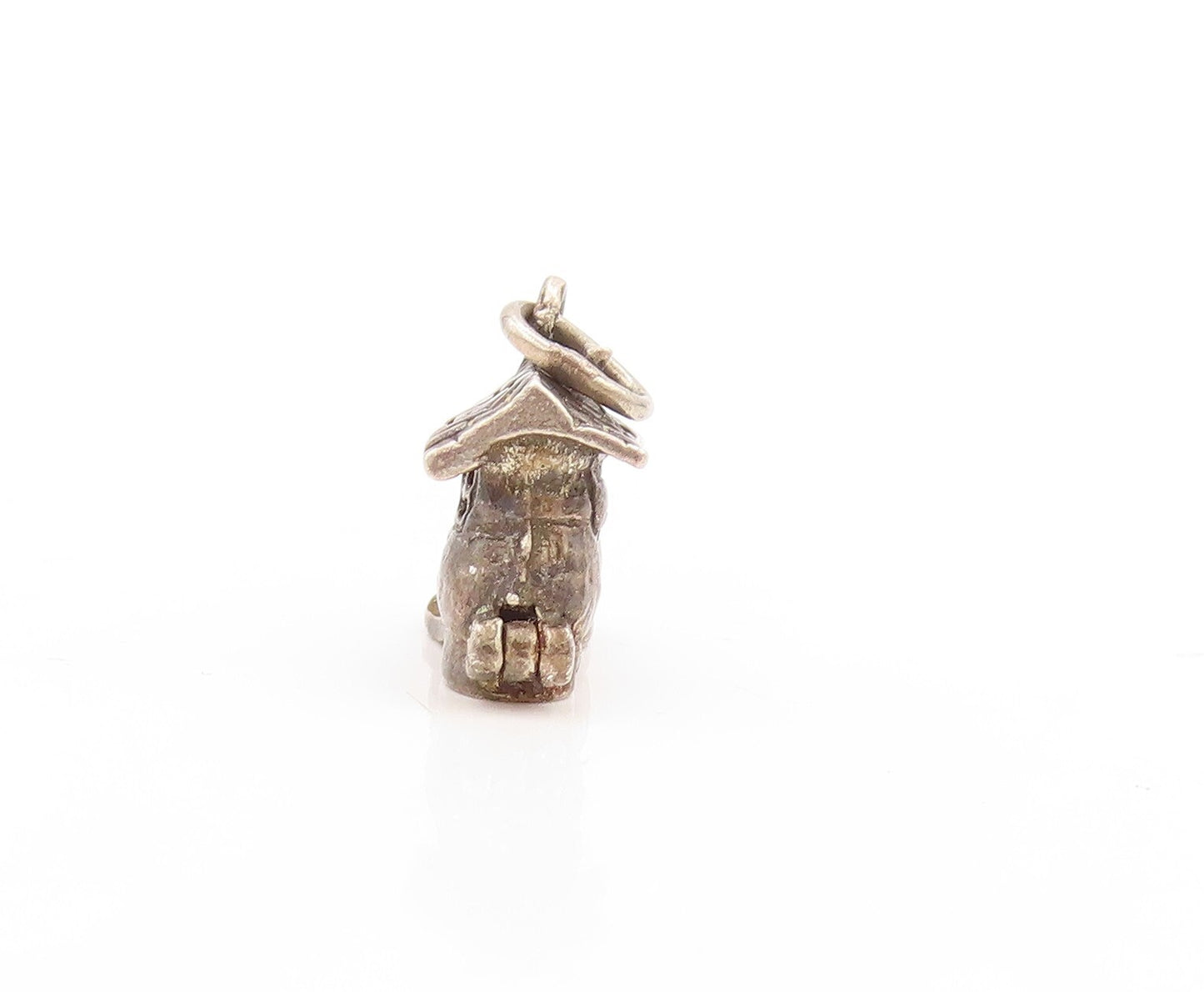 925 Sterling Silver Vintage Pendant Boot Family Home Charm (OPENS)  PT23855