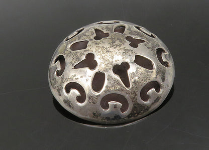 MEXICO 925 Sterling Silver  Vintage Cutout Design Dome Brooch Pin  BP8695