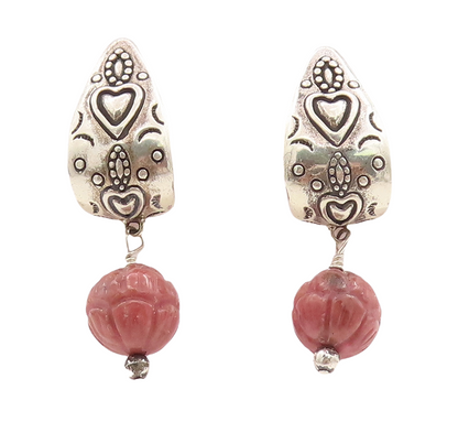 925 Sterling Silver Vintage Earrings CAROLYN POLLACK Dangling Gemstone  EG13116