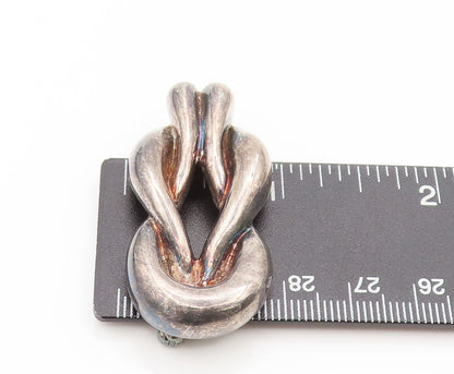 CHARLES KRYPELL 925 Silver  Vintage Interlocked Loop Solid Brooch Pin  BP10383