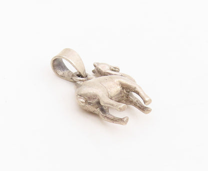 925 Sterling Silver Vintage Pendant Solid Camel With Double Hump Charm  PT25507