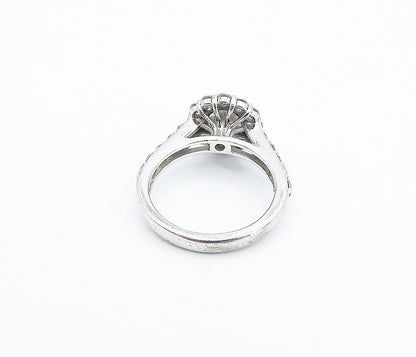 925 Sterling Silver  Cubic Zirconia Solitaire With Accents Ring Sz 6  RG3596