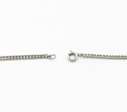 925 Sterling Silver  Vintage Sparkling Floral Ribbon Chain Necklace  NE2619