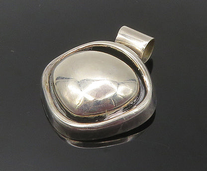 MEXICO 925 Sterling Silver  Vintage Shiny Hollow Dome Slide Pendant  PT8099