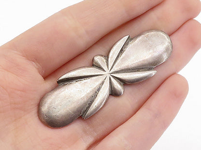 925 Sterling Silver  Vintage Antique Dark Tone Smooth Brooch Pin  BP2562