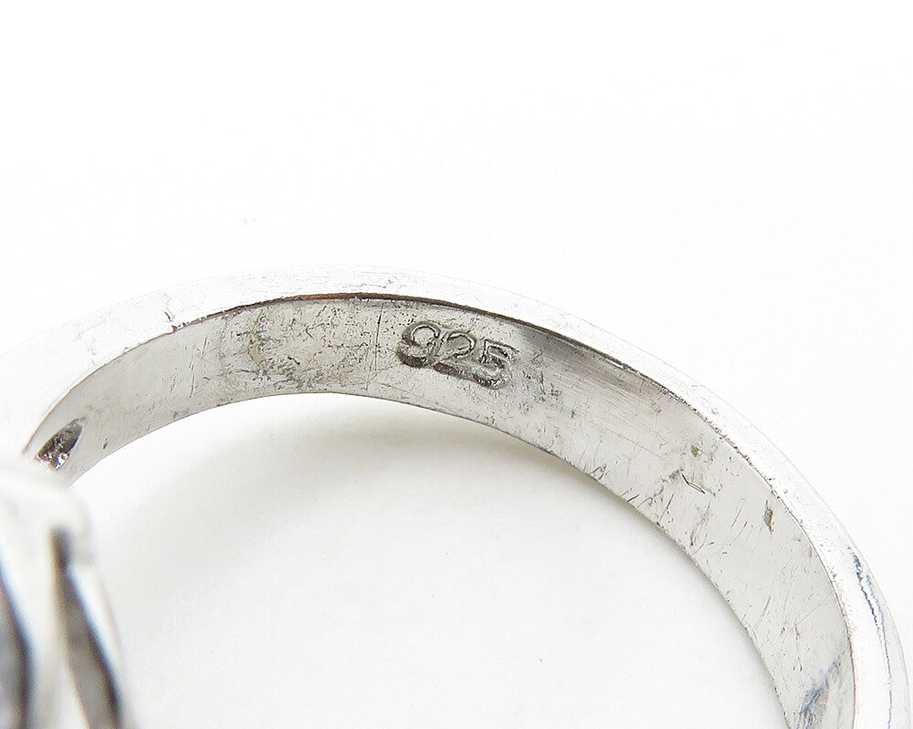 925 Sterling Silver  Vintage Sparkling Cubic Zirconia Band Ring Sz 8.5 RG19880