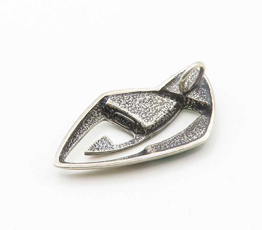 CAROLYN POLLACK RELIOS 925 Silver  Vintage Turquoise Cutout Pendant  PT11972