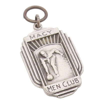 DIEGES & CLUST 925 Silver  Vintage Antique Men Club Bowling Pendant  PT16453