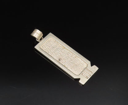 925 Sterling Silver  Vintage Carved Egyptian Pharoah Medal Pendant  PT21421