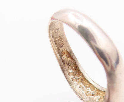 925 Sterling Silver Vintage Ring Classic Round Cut CZ Swirl Band  Sz 7  RG36566