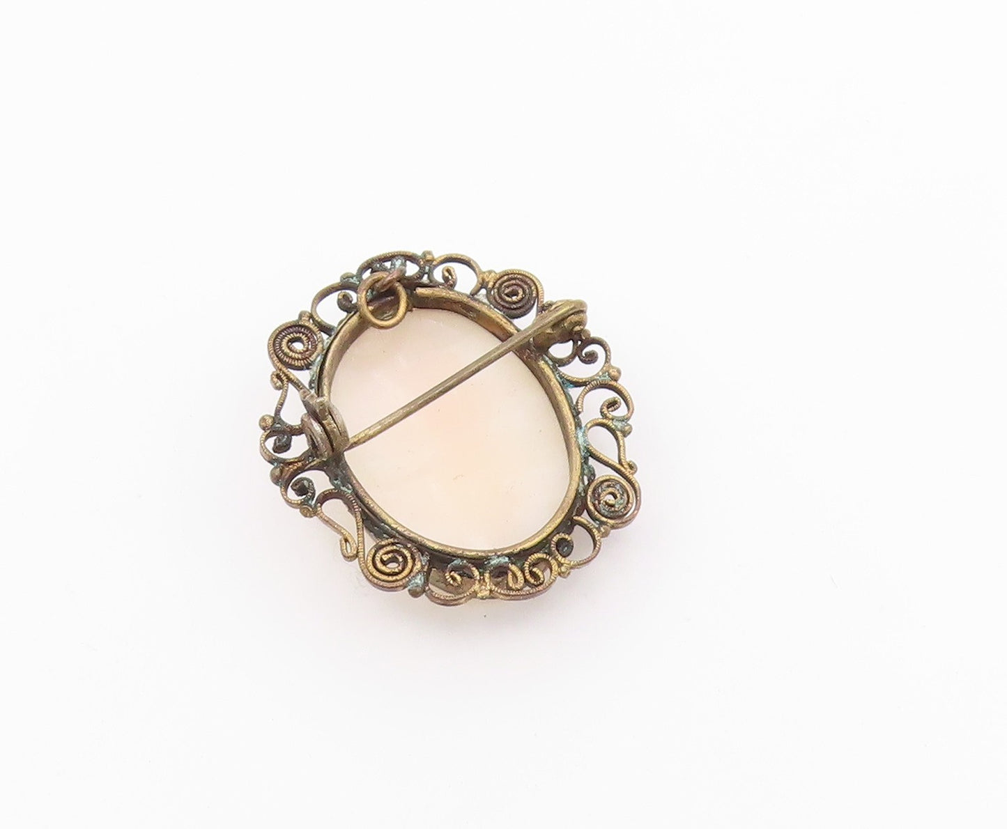 925 Sterling Silver  Vintage Antique Carved Woman Cameo Brooch Pin  BP8963