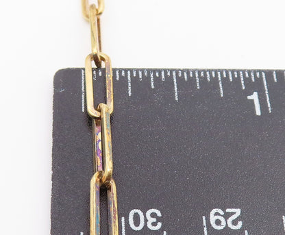 925 Sterling Silver Vintage Necklace Gold Plated Interlocking Oval Chain  NE4934