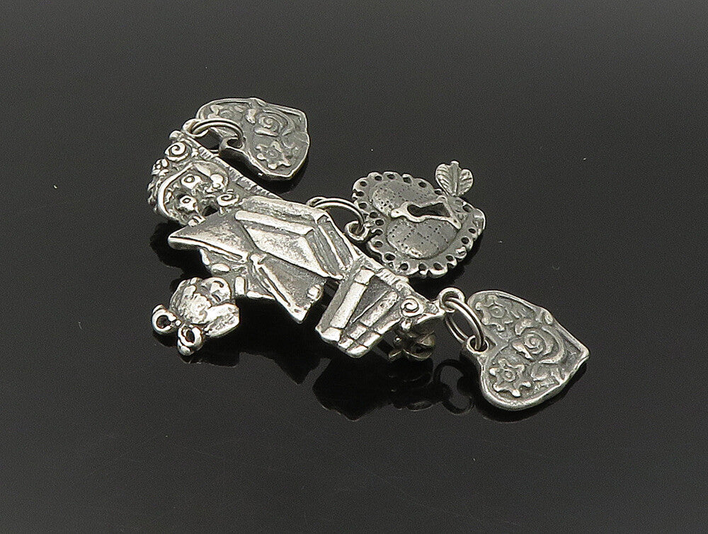 MARY ENGELBREIT 925 Silver  Vintage Girl Reading Dangle Brooch Pin  BP9378