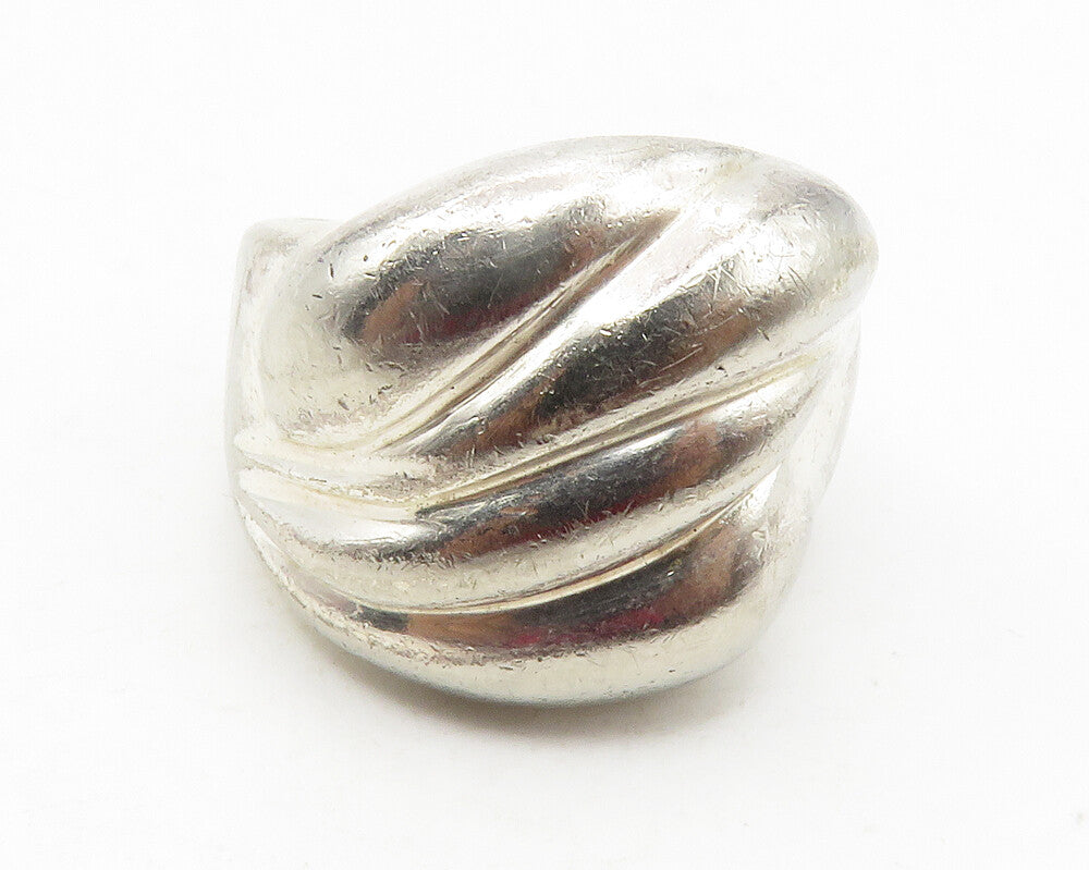 IBB 925 Sterling Silver  Vintage Shiny Fluted Design Band Ring Sz 6  RG11738