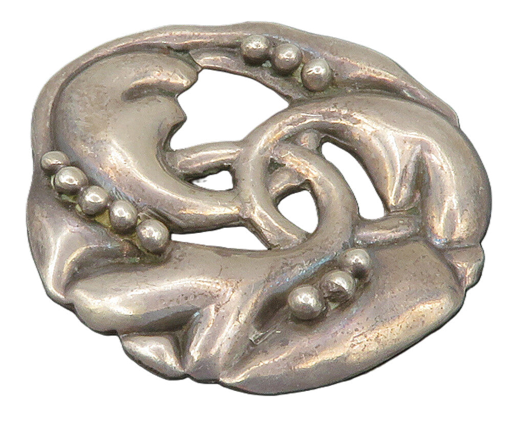 MEXICO 925 Sterling Silver  Vintage Dark Tone Floral Knot Brooch Pin  BP4503