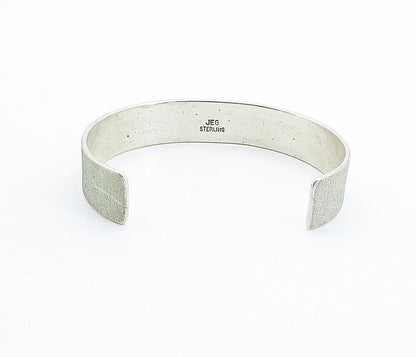 JEG 925 Sterling Silver  Vintage Minimalist Frosted Cuff Bracelet  BT2201