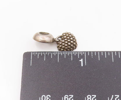 925 Sterling Silver  Vintage Beaded Heart For Mother Charm Pendant  PT21572