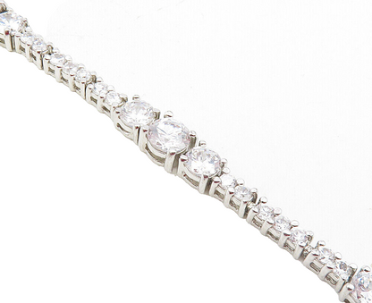 ROSS SIMON 925 Sterling Silver  Sparkling Cubic Zirconia Chain Bracelet BT4141