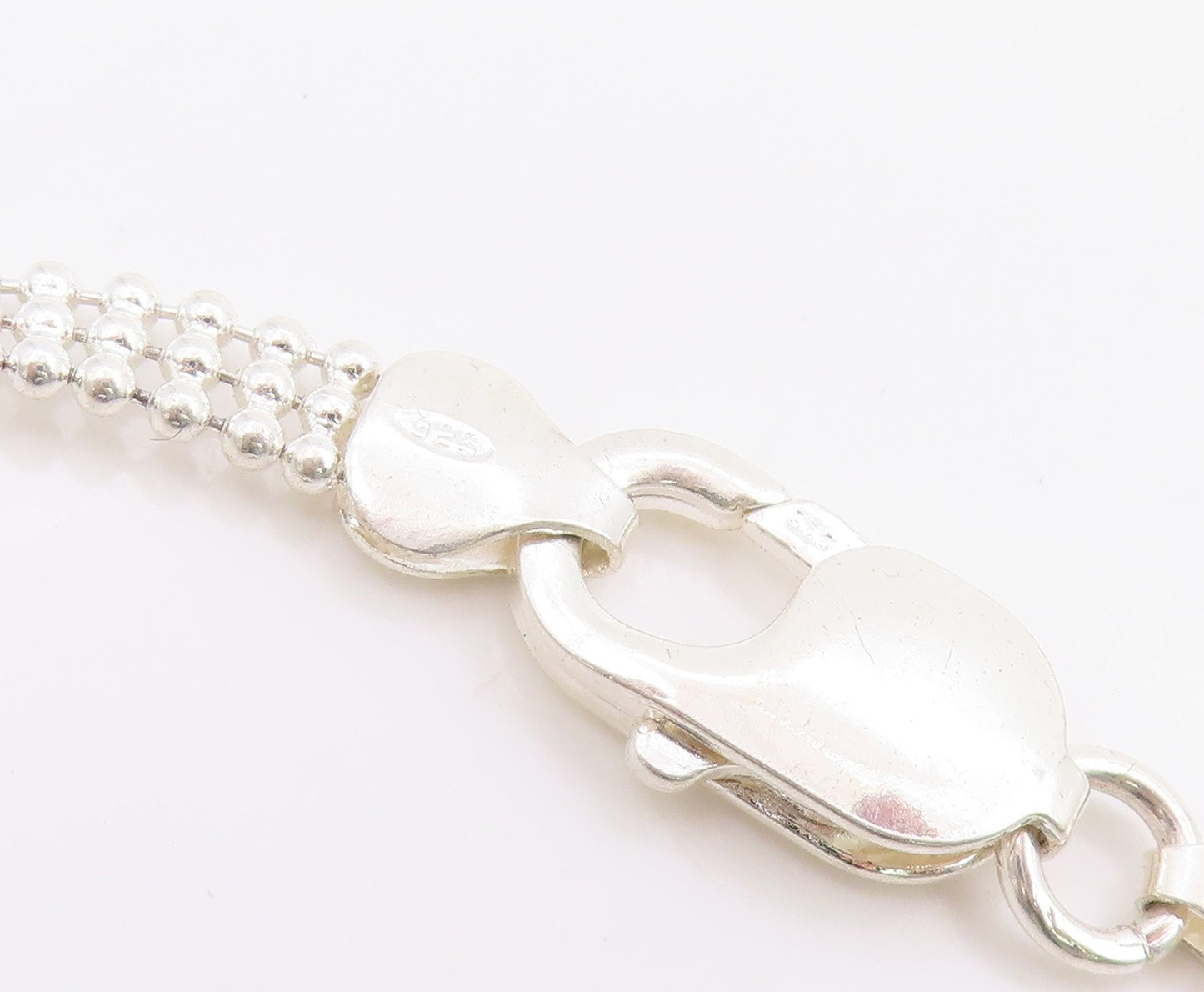 925 Sterling Silver Vintage Necklace Classic Interlocking Circle Chain  NE4874