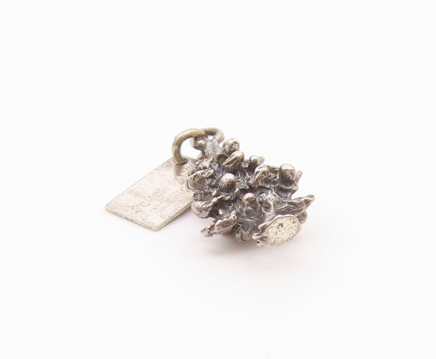 POST BELL 925 Silver  Vintage Sculpted Christmas Tree Charm Pendant  PT21259