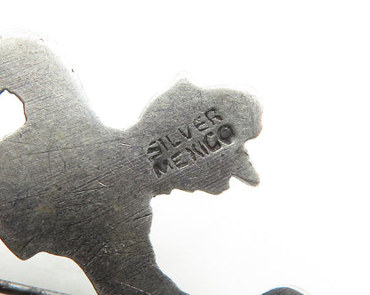 MEXICO 925 Sterling Silver  Vintage Dancing Man Chiseled Brooch Pin  BP7636