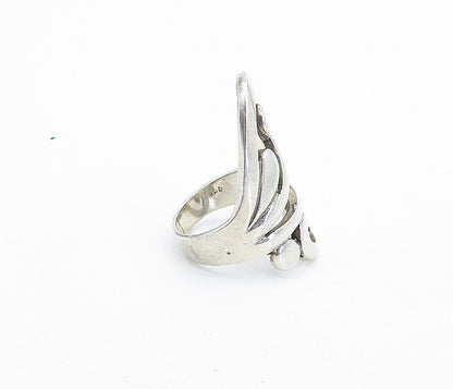 925 Sterling Silver  Vintage Shiny Open Swirl Design Band Ring Sz 7  RG5002