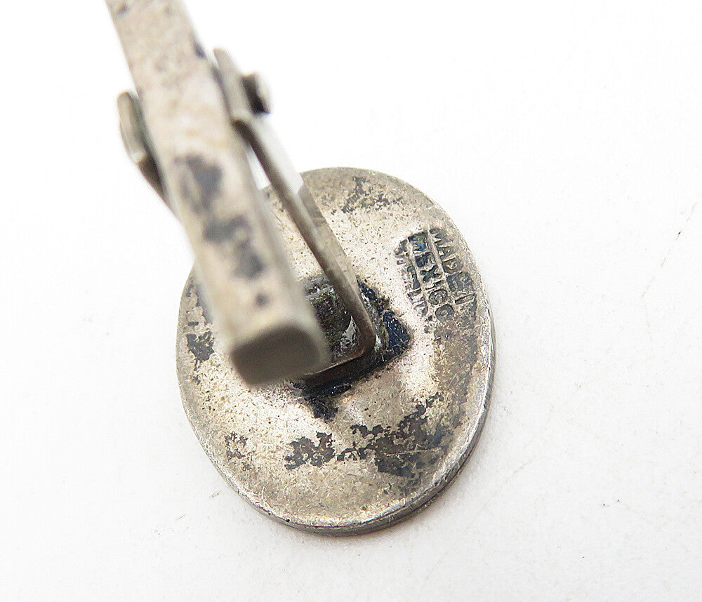 MEXICO 925 Sterling Silver  Vintage Antique Oxidized Detail Cuff Links  TR1333
