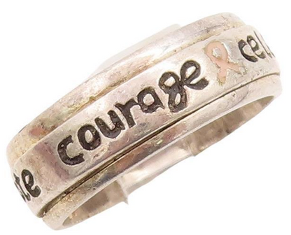 925 Sterling Silver Vintage Ring Solid Carved Celebrating Courage  Sz 8  RG28453