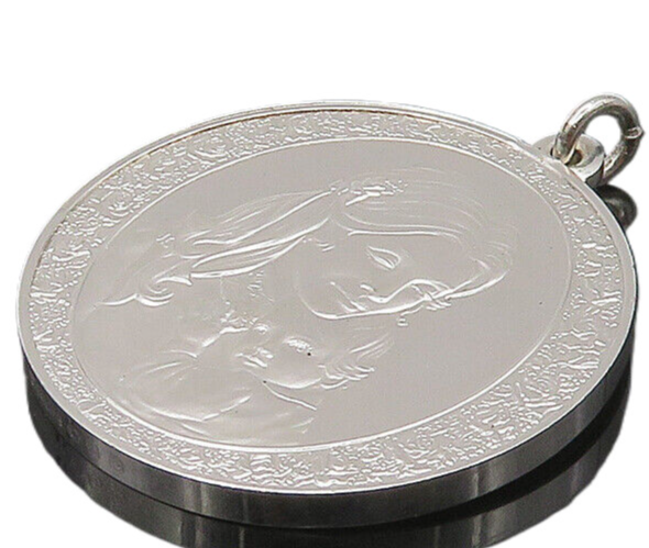 925 Sterling Silver  Vintage Shiny Mother's Day 1974 Medallion Pendant PT13741