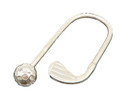 925 Sterling Silver  Vintage Golf Club & Screw Off Golf Ball Key Ring  TR3324