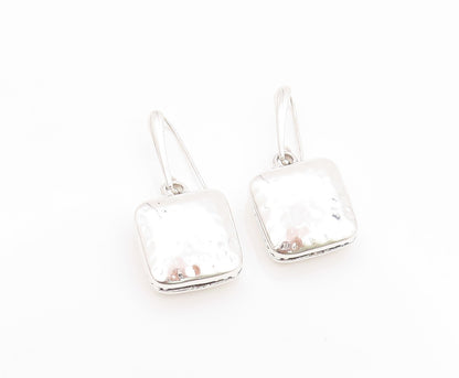 925 Sterling Silver Vintage Earrings Puffed Dangling Hand Bag Design  EG13552