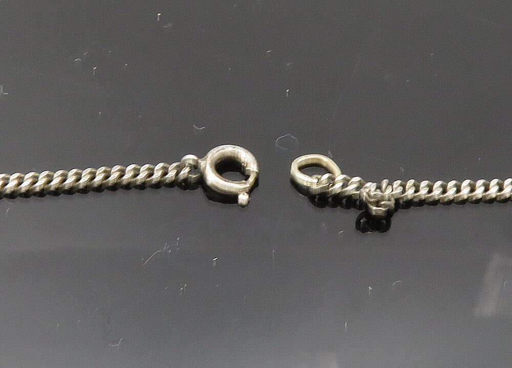 ISRAEL 925 Sterling Silver Vintage Antique Filigree Zion Chain Necklace NE3368