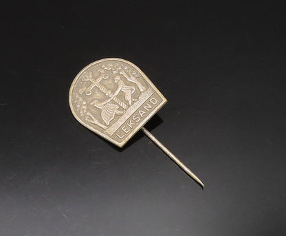 925 Sterling Silver  Vintage Antique Leksand Couple Dancing Lapel Pin  TR3339
