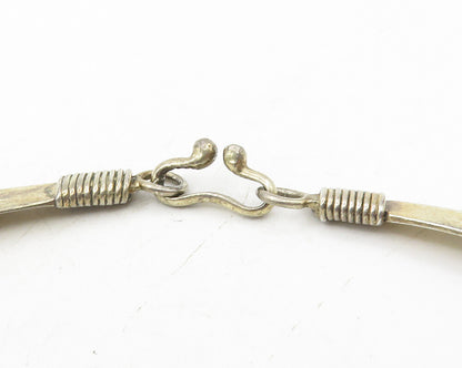 TAN BOGOTA 925 Silver  Vintage Wire Wrapped Curved Bar Chain Necklace  NE1911