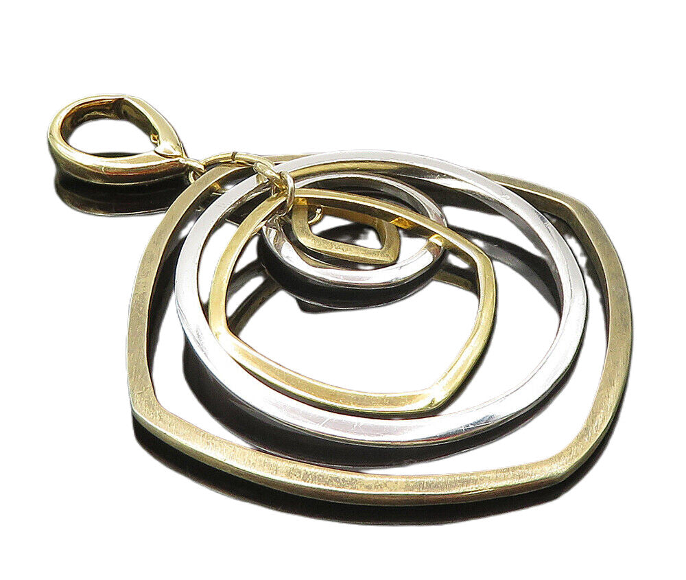 CAROLEE 925 Sterling Silver  Vintage Shiny Two Tone Graduated Pendant  PT7177