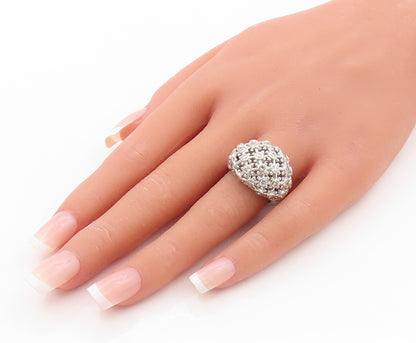 925 Sterling Silver Vintage Ring Cutout Spider Web CZ Design  Sz 7  RG31838