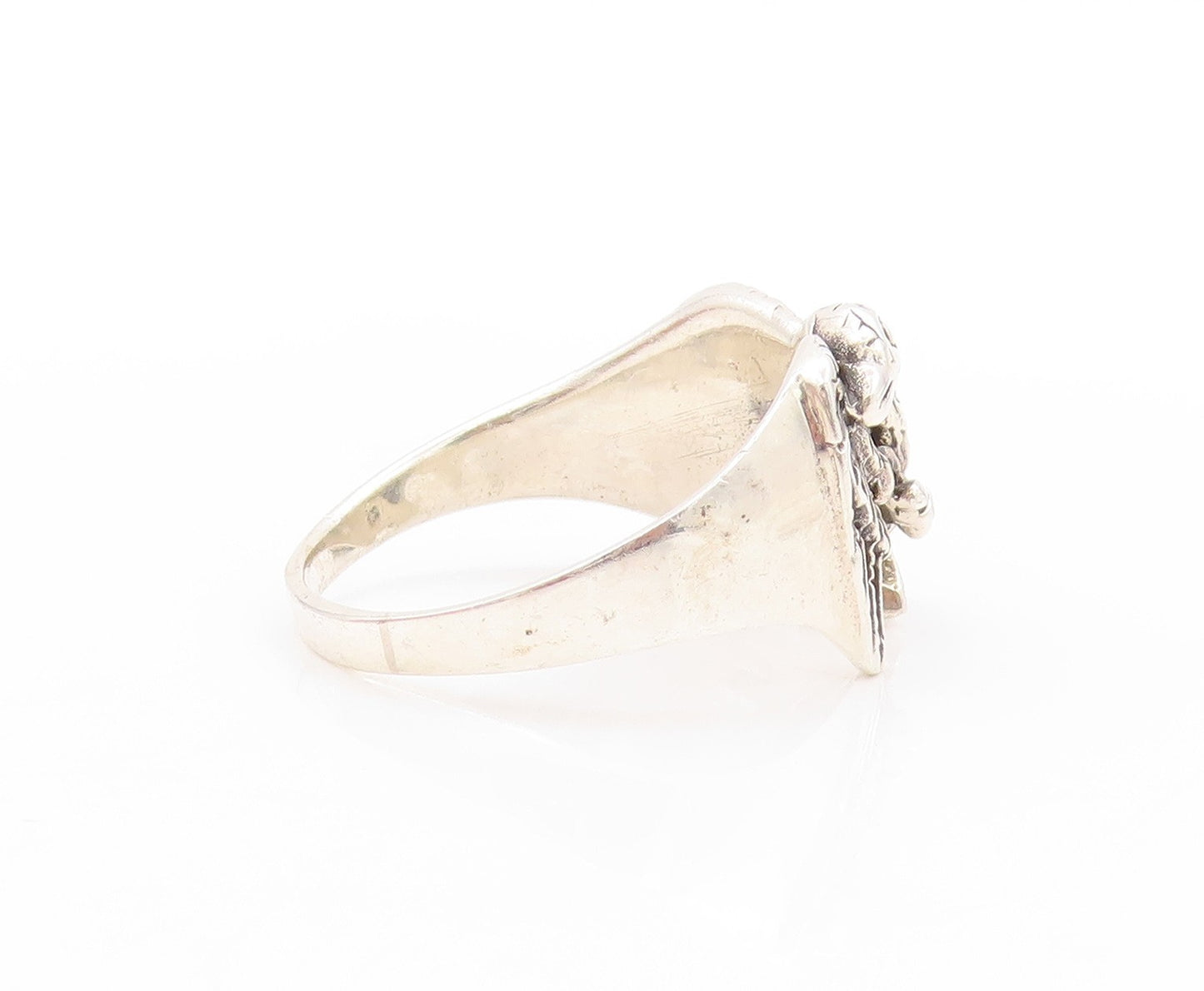 925 Sterling Silver Vintage Ring Designer Dark Tone Flying Eagle Sz 14.5 RG32863