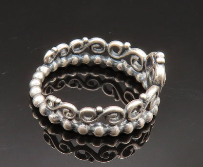 PANDORA 925 Sterling Silver Vintage Beaded Royal Crown Topaz Ring Sz 6 RG24602