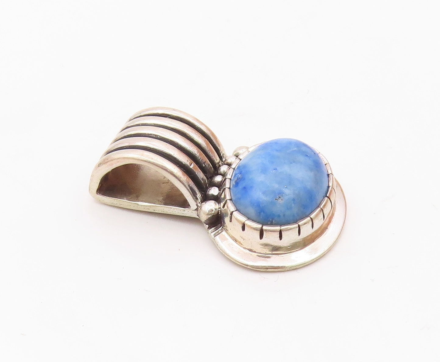CAROL FELLEY 925 Silver  Vintage Cabochon Cut Lapis Lazuli Pendant  PT19839
