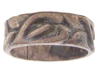 925 Sterling Silver Vintage Ring CINI Dark Tone Brutalist Cutout Sz 6.5  RG31261