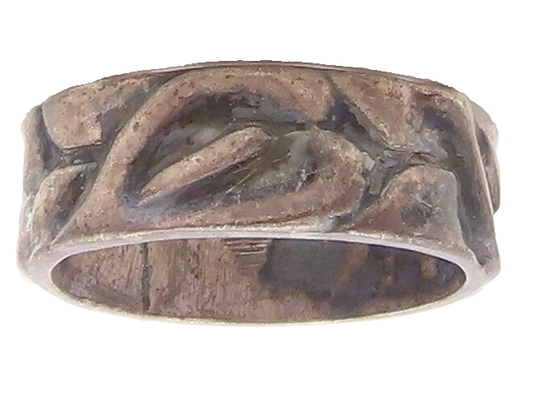 925 Sterling Silver Vintage Ring CINI Dark Tone Brutalist Cutout Sz 6.5  RG31261
