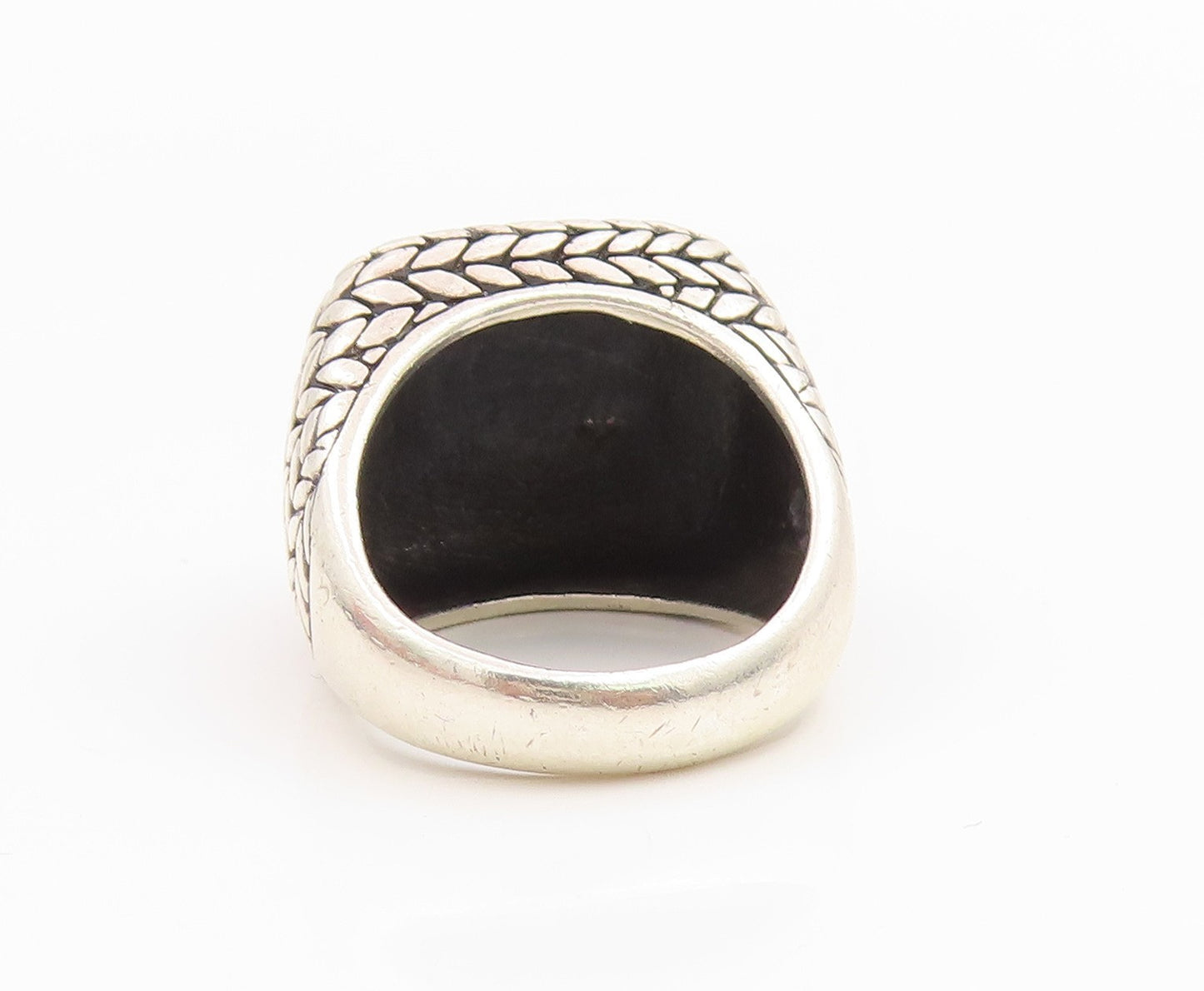 925 Sterling Silver Vintage Ring SILPADA Hammered Braided Square  Sz 7  RG35399