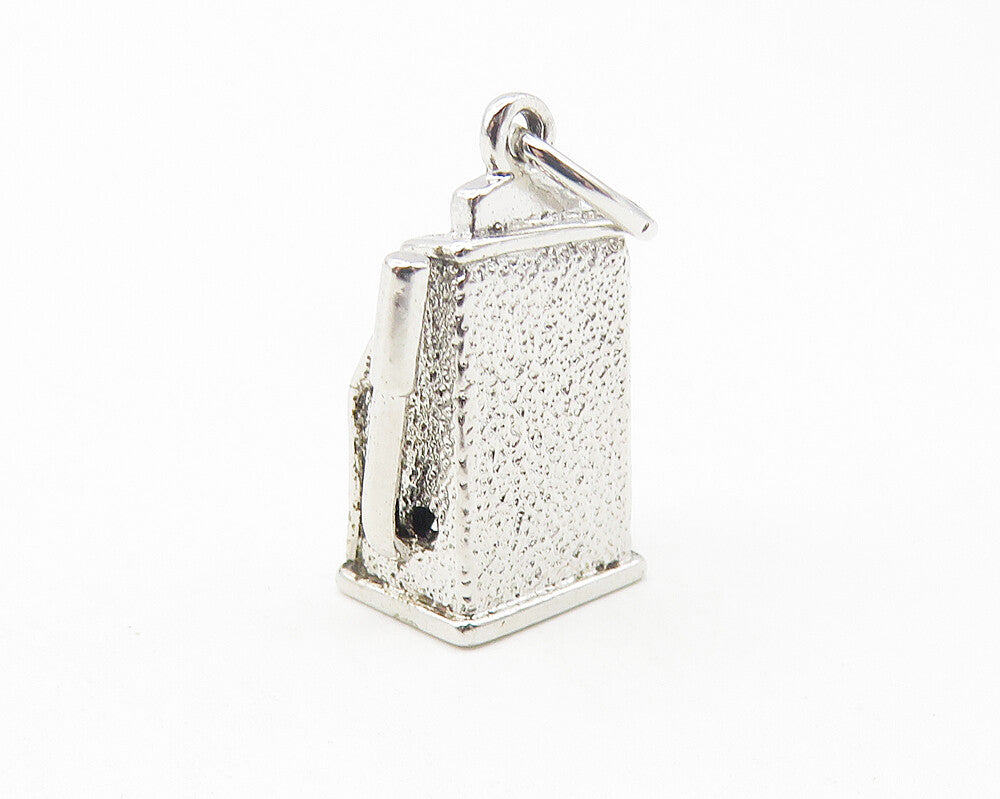 925 Sterling Silver  Vintage Petite Shiny Slot Machine Drop Pendant  PT9331