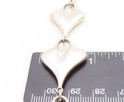 RLM STUDIO 925 Silver  Vintage Shiny Sculpted Link Chain Necklace  NE2222
